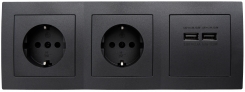 Steckdosenblock 2-fach Schutzkontakt + 2x USB - Bild 3
